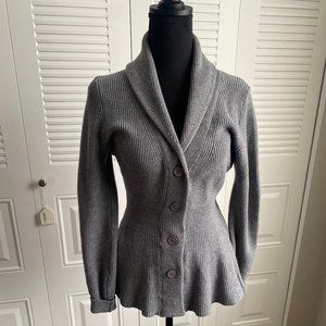 Gray Peplum Cardigan